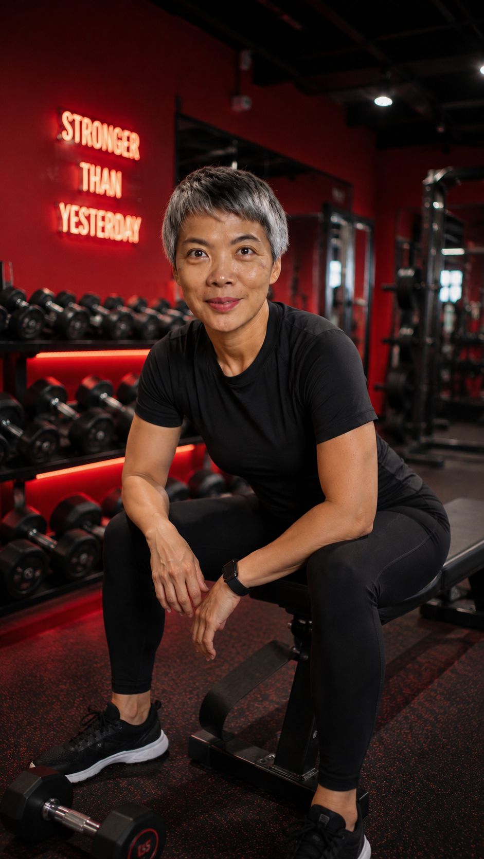 Vivi Damayanti latihan angkat beban di gym